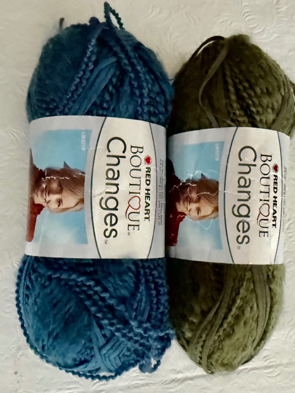 Red Heart Boutique Changes 2 Skeins Blue and Green